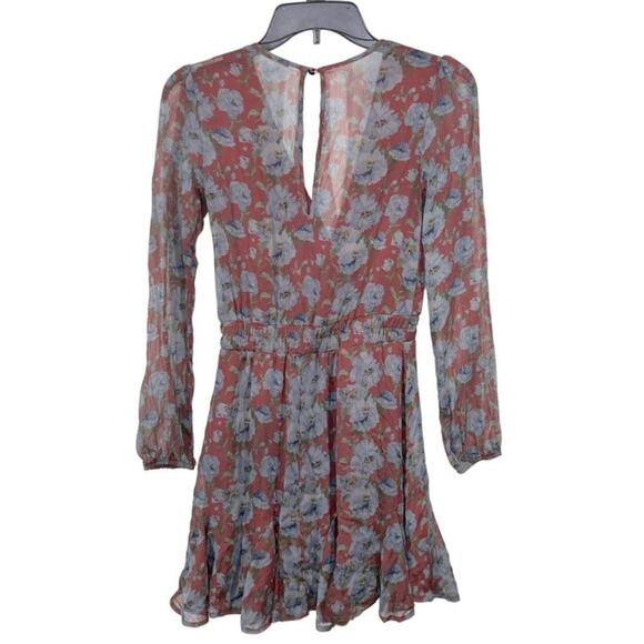 Mi Ami Francesca Floral Faux Wrap Mini Dress Size XXS - Picture 3 of 16